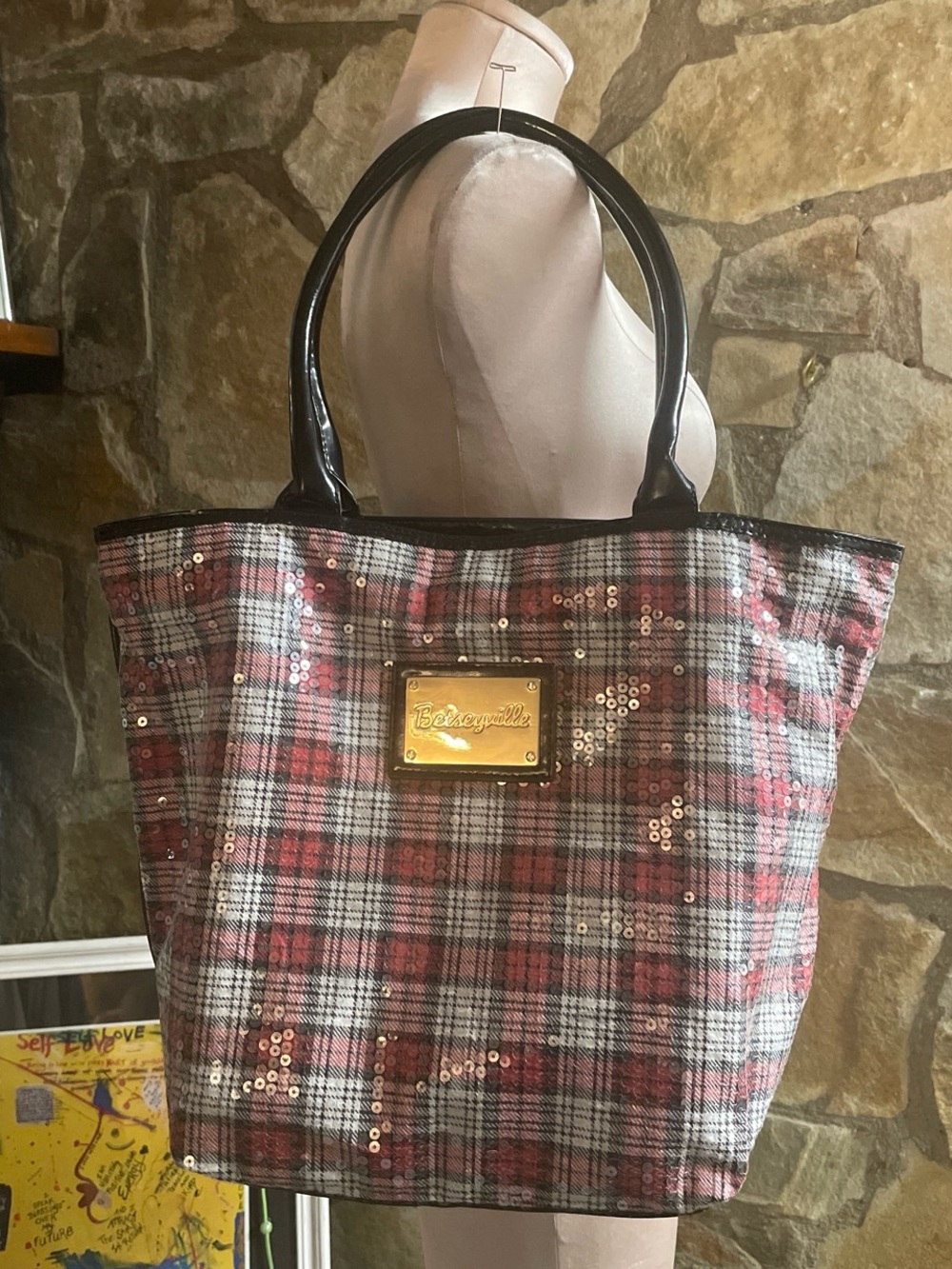 Betseyville Plaid Sequin Tote Bag❤️✨